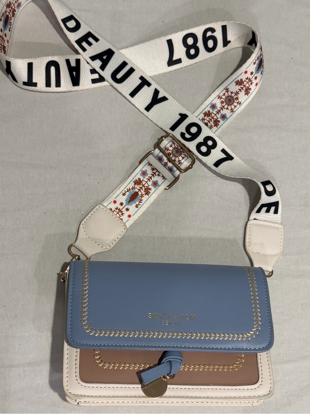 SNSFASHION Crossbody Bag with Wide Strap